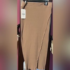 Taupe Skirt with Split